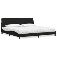 Bed met matras stof zwart 200x200 cm