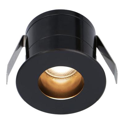 Olivia Mini LED Inbouwspot - 12 Volt 3 Watt 150 lumen - 2700K warm wit - Dimbaar - Verzonken - Plat 36mm - IP44 waterdicht - Zwart