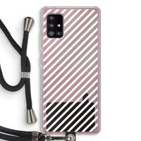 Strepen zwart-wit: Samsung Galaxy A51 5G Transparant Hoesje met koord