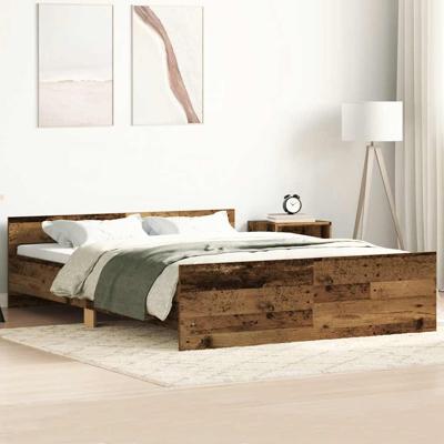 Bedframe zonder matras 150x200 cm bewerkt hout oud hout