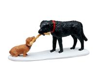 Kerstdorpminiatuur 'who's Pulling Who?' 4x10x13 cm - Lemax Kerstdorpminiatuur 'who's Pulling Who?' 4x10x13 cm - Lemax