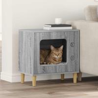 Kattenhuis Grijs Sonoma 51 x 30 x 52 cm Bewerkt hout
