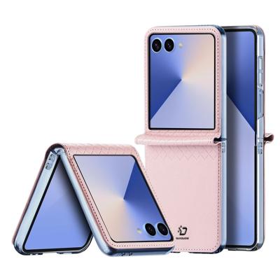 Dux Ducis Samsung Galaxy Z Flip 7 Leren hoes - backcover - Lichtroze