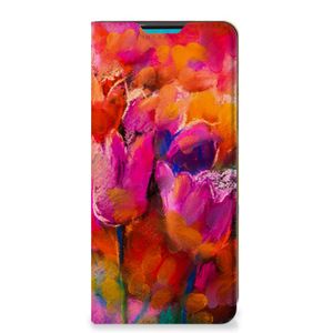 Bookcase Samsung Galaxy A73 Tulips