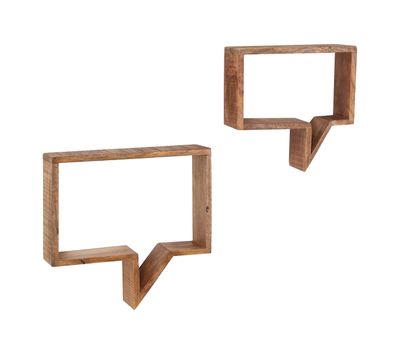 Artistiq Wandplank 'Aeden' Mangohout, Set van 2 stuks