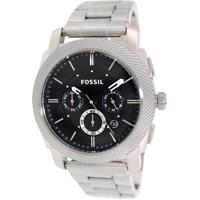 Fossil heren FS4776 machine chronograaf rond zilverkleurig armbandhorloge