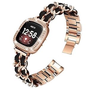 Slimme horlogeband Compatibel met: Fitbit Versa 4, Sense 2, Versa 3, Sense Fitbit Versa 2 Versa Lite Roestvrij staal Smartwatch Band met zaak Metalen sluiting Schokbestendig Sportband Vervanging Lightinthebox