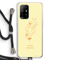 No rain no flowers: Oppo A94 5G Transparant Hoesje met koord