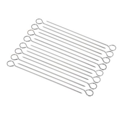 BBQ/barbecue spiezen/vleespennen - van metaal - 24x stuks - 27,5 cm - Spiezen/pennen voor vlees/vis
