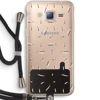 Hipster stripes: Samsung Galaxy J3 (2016) Transparant Hoesje met koord