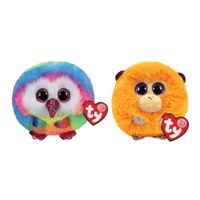 Ty - Knuffel - Teeny Puffies - Owel Owl & Coconut Monkey - thumbnail