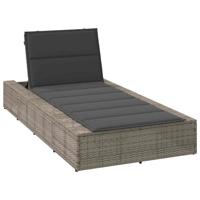 Ligbed met zwevend kussen poly rattan grijs