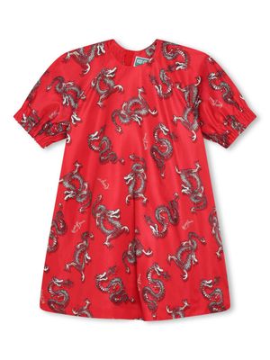 Kenzo Kids robe à imprimé graphique - Rouge
