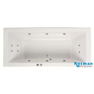 Whirlpool bad Rotman Plan | 180x80 cm | Acryl | Pneumatisch | Waterjetsysteem | Wit