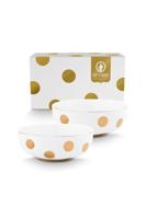Pip Studio Set/2 Kommen Dot Delight Wit/Goud 20cm
