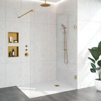 BRAUER Void inloopdouche helder glas 140x200 incl. glascoating PVD goud geborsteld GS-VOI1H140200GG