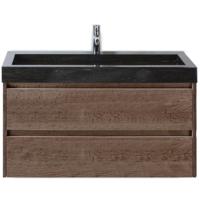 Dante Badmeubelset 100 cm - Tabacco - Wastafel Hardsteen Wit Lucca