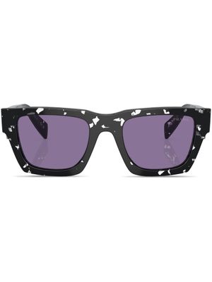 Prada Eyewear lunettes de soleil à effet écailles de tortue - Noir