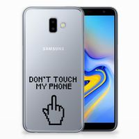 Samsung Galaxy J6 Plus (2018) Silicone-hoesje Finger Don't Touch My Phone - thumbnail