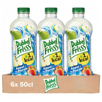 DubbelFrisss appel perzik 1kcal pet (6x 50cl)