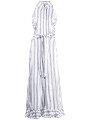 Evi Grintela robe-chemise rayée Ava à design sans manches - Bleu