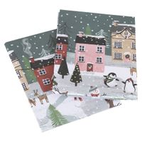 Vel Inpakpapier Kerstdorp (2st)