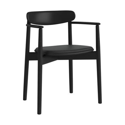 Bolia Merge eetkamerstoel met arm Sydney Black zwart gelakt eiken