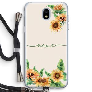 Zonnebloemen: Samsung Galaxy J5 (2017) Transparant Hoesje met koord