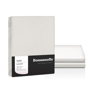 Bonnanotte Bonnanotte Perkal Hoeslaken 180x200 Off White