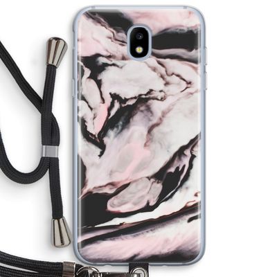 Roze stroom: Samsung Galaxy J5 (2017) Transparant Hoesje met koord