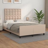 Bedframe met hoofdbord kunstleer cappuccinokleurig 120x200 cm