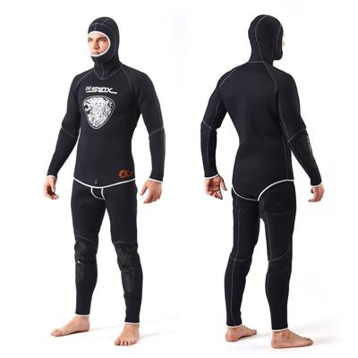 SLINX 1301 2 in 1 5mm neopreen Super elastische slijtvaste warme lange mouwen Split wetsuit set voor mannen met kap