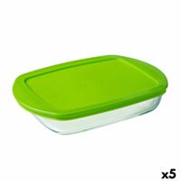Rechthoekige lunchbox met deksel Pyrex Prep&store Px Groen 1,6 L 28 x 20 cm Glas (5 Stuks)
