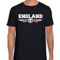 Engeland / England landen / voetbal shirt met wapen in de kleuren van de Engelse vlag zwart voor heren 2XL  - - thumbnail