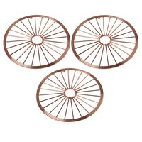 Set van 3x stuks ronde pannen onderzetters van metaal koper 20 cm