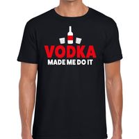 Vodka made me do it fun t-shirt zwart voor heren