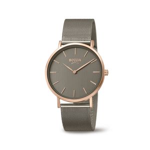 Boccia 3273-08 Horloge titanium grijs-rosekleurig 36 mm