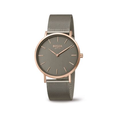 Boccia 3273-08 Horloge titanium grijs-rosekleurig 36 mm