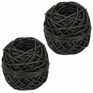 Bindbuis - 2x - 50 meter - zwart - nylon - 3 mm - binddraad planten - bindbuizen / binddraad