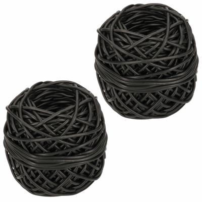 Bindbuis - 2x - 50 meter - zwart - nylon - 3 mm - binddraad planten - bindbuizen / binddraad