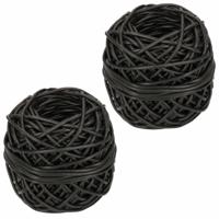 Bindbuis - 2x - 50 meter - zwart - nylon - 3 mm - binddraad planten - bindbuizen / binddraad