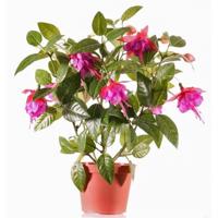 Bellatio flowers & plants kunstplant met bloemen - fuchsia roze - 30 cm - binnen