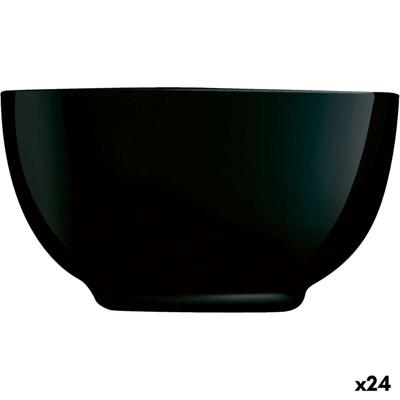 Kom Luminarc Diwali Noir Zwart Glas 14,5 cm (24 Stuks)