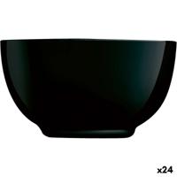Kom Luminarc Diwali Noir Zwart Glas 14,5 cm (24 Stuks)