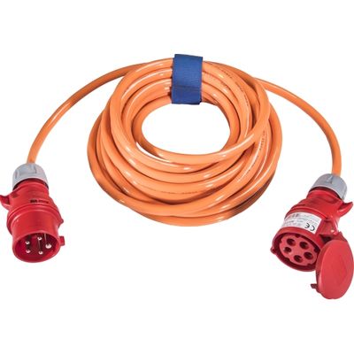 PUR Verlengkabel 400V 16A 10 meter 5-polig 5x2.5mm² oranje