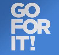 Muursticker motivatie tekst Go For It!