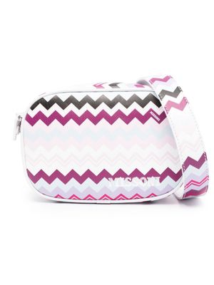 Missoni Kids sac porté épaule en coton à imprimé zig zag - Noir