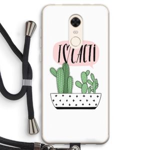 I love cacti: Xiaomi Redmi 5 Transparant Hoesje met koord