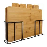 Ruhhy Bamboo snijplanken - 4x stuks - L23 x B30 cm - broodplank/snijplank/ontbijtplank