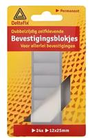 Bevestigingsblok 25x12mm wit 24st - Deltafix